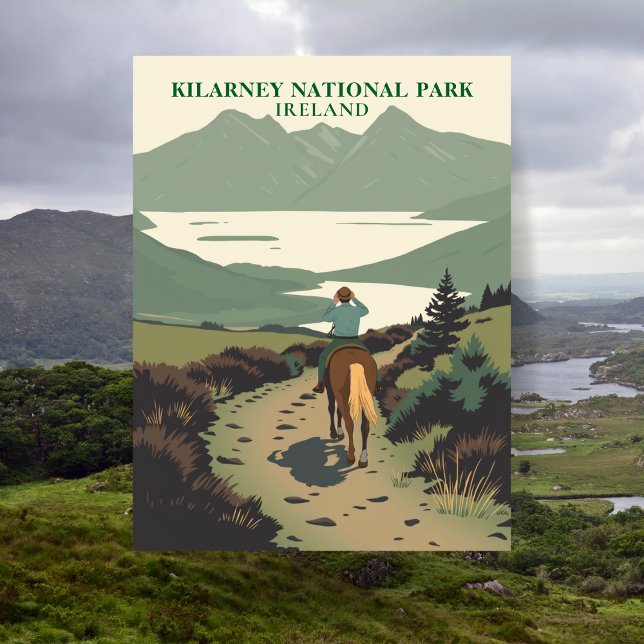 Carte Postale Parc national de Killarney Équitation Voyage (Killarney National Park postcard)
