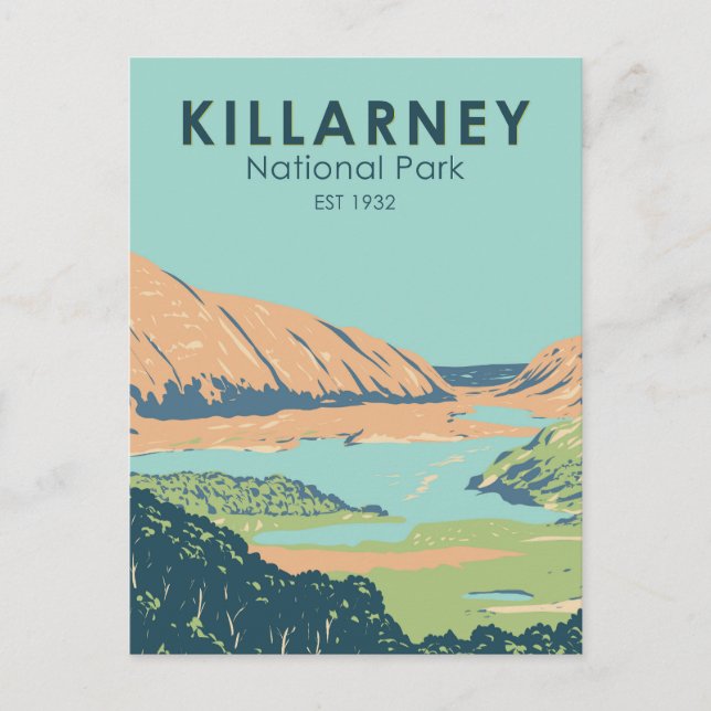 Carte Postale Parc national de Killarney Irlande Voyage Art Vint (Devant)