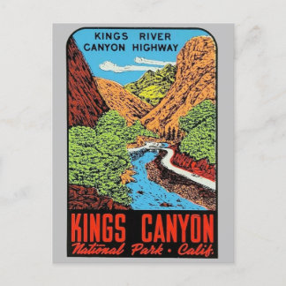 Carte Postale Parc national de Kings Canyon Ca. Vintage voyage