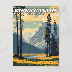 Carte Postale Parc national de Kings Canyon illustration rétro C