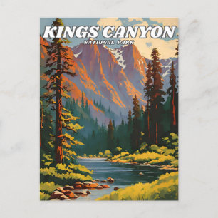 Carte Postale Parc national de Kings Canyon illustration retro D