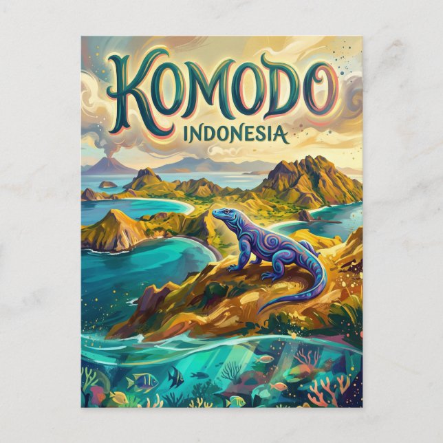 Carte Postale Parc national de Komodo Indonésie (Devant)
