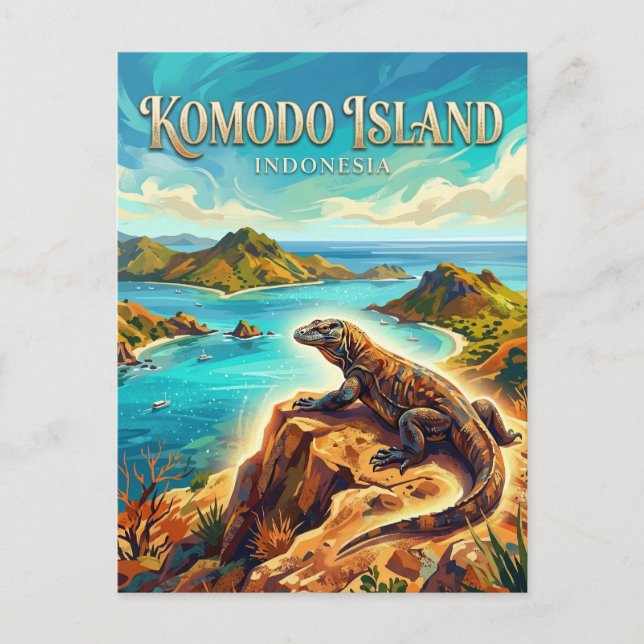 Carte Postale Parc national de Komodo Indonésie (Devant)