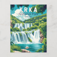 Parc national de Krka Croatie Voyage Art Vintage