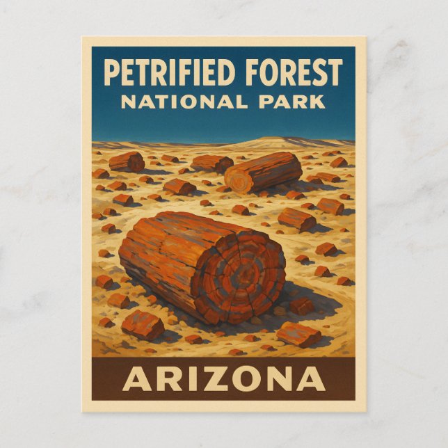 Carte Postale Parc national de la forêt pétrifiée Vintage voyage (Devant)