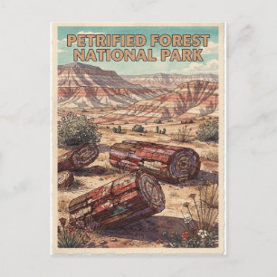 Carte Postale Parc national de la forêt pétrifiée Voyage vintage