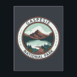 Carte Postale Parc national de la Gaspésie Badge Canada<br><div class="desc">Parc national de la Gaspésie Design d'insigne. Le parc abrite le sommet le plus élevé des montagnes des Appalaches au Canada,  le Mont Jacques-Cartier.</div>