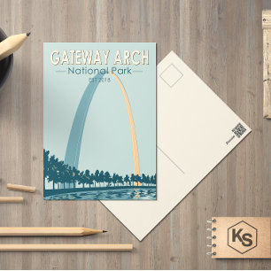 Carte Postale Parc national de la Gateway Arch Vintage