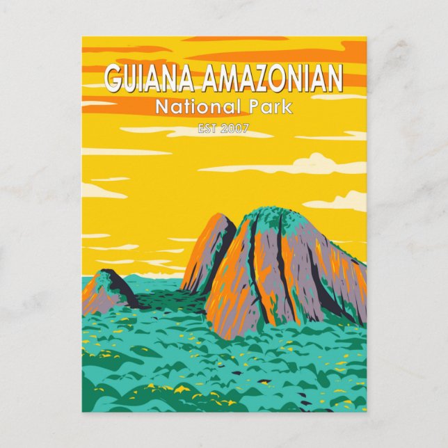 Carte Postale Parc national de la Guyane Amazonienne Vintage (Devant)