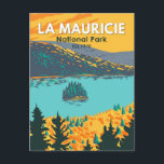 Carte Postale Parc national de la Mauricie Travel Art Vintage<br><div class="desc">Le parc national de la Mauricie est une conception vectorielle d'art vectoriel. Le parc compte 150 lacs et de nombreux étangs.</div>
