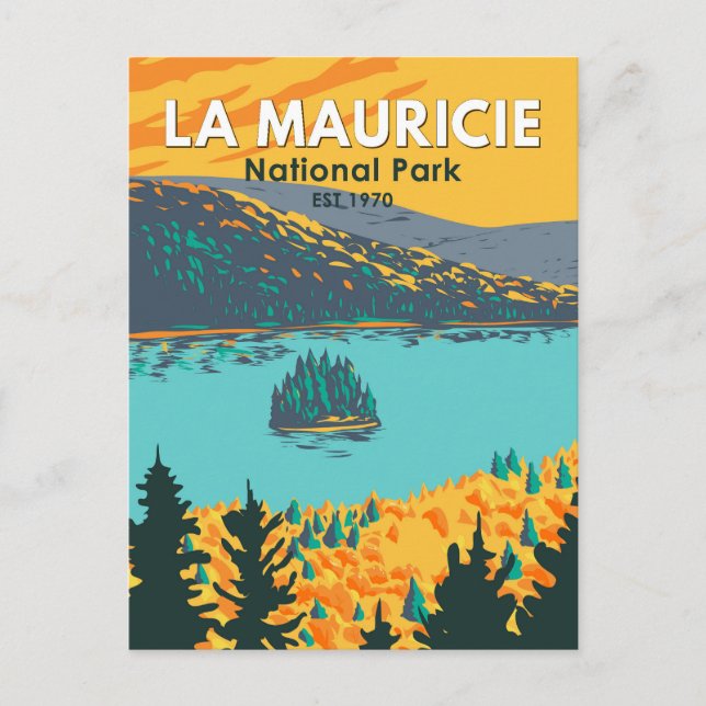 Carte Postale Parc national de la Mauricie Travel Art Vintage (Devant)