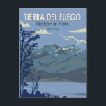 Carte Postale Parc national de la Terre de Feu Argentine Vintage<br><div class="desc">Design vectoriel du parc national Tierra Del Fuego. C'est un parc national sur la partie argentine de l'île de la Terre de Feu.</div>