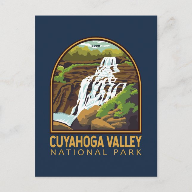 Carte Postale Parc national de la vallée de Cuyahoga Emblem Vint (Devant)