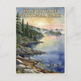 Carte Postale Parc national de l'Isle Royale Lac Supérieur