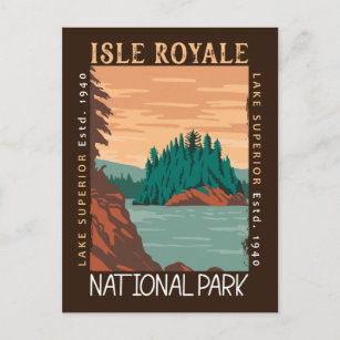 Carte Postale Parc national de l'Isle Royale Lac Supérieur
