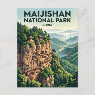 Carte Postale Parc national de Maijishan Chine