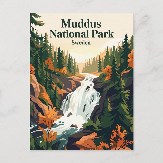 Carte Postale Parc national de Muddus en Suède (Devant)