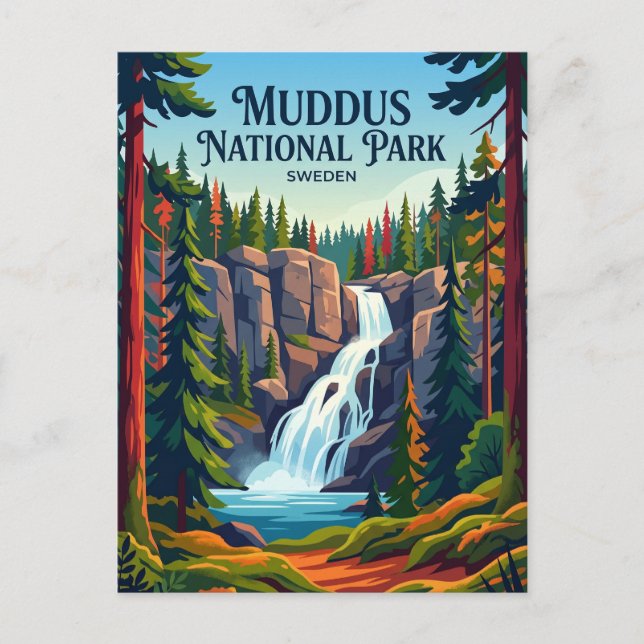 Carte Postale Parc national de Muddus en Suède (Devant)