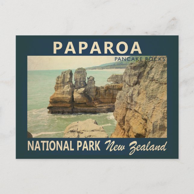 Carte Postale Parc national de Paparoa Nouvelle-Zélande Vintage (Devant)
