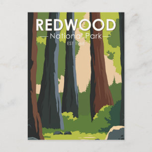 Carte Postale Parc national de Redwood Minimal Vintage