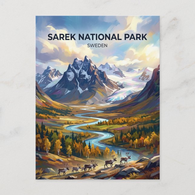 Carte Postale Parc national de Sarek Suède (Devant)