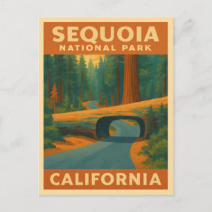 Carte Postale Parc national de Sequoia Vintage voyage en Califor