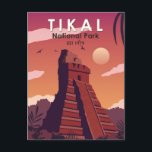 Carte Postale Parc national de Tikal Guatemala Vintage<br><div class="desc">Design d'illustration vectorielle Tikal. Tikal est une ancienne citadelle maya dans les forêts tropicales du nord du Guatemala.</div>