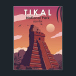 Carte Postale Parc national de Tikal Guatemala Vintage<br><div class="desc">Design d'illustration vectorielle Tikal. Tikal est une ancienne citadelle maya dans les forêts tropicales du nord du Guatemala.</div>