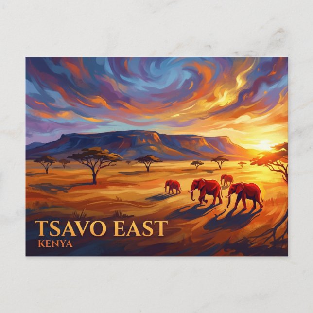 Carte Postale Parc national de Tsavo Est Kenya (Devant)