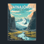 Carte Postale Parc national de Vatnajokull Islande Voyager Vinta<br><div class="desc">Design vectoriel Vatnajökull. Définie par des glaciers massifs,  des grottes de glace,  des sommets enneigés,  des zones géothermiques et des rivières,  la région comprend Jökulsárlón.</div>