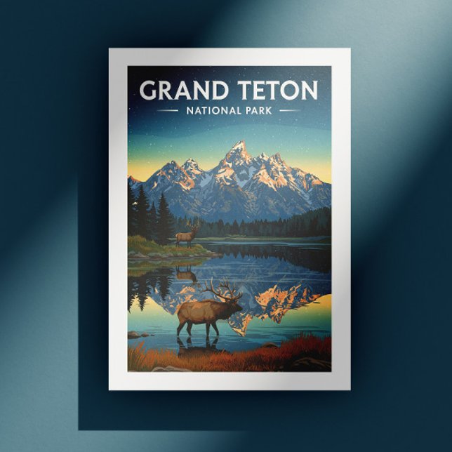 Carte Postale Parc national de vintage Grand Teton (Créateur téléchargé)