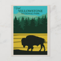 Parc national de vintage Yellowstone Buffalo