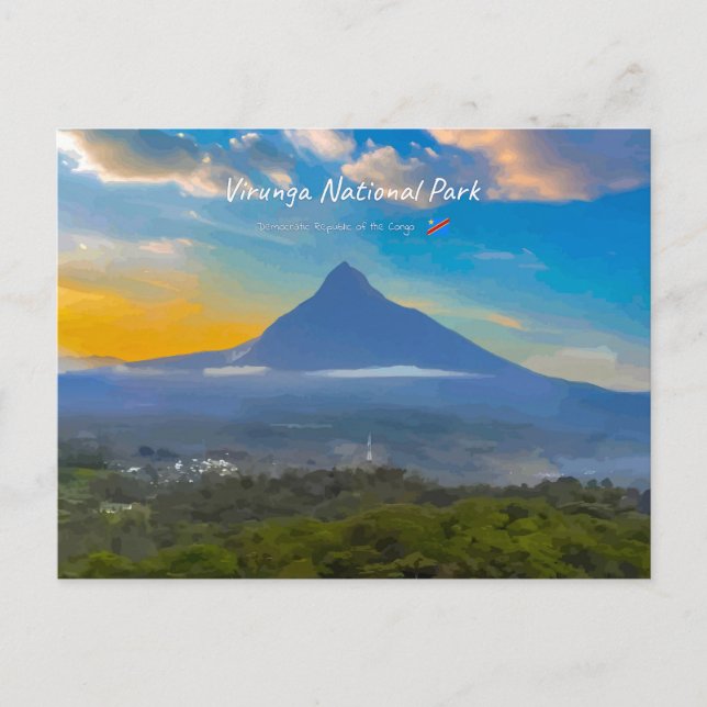 Carte Postale Parc national de Virunga, RD Congo - Volcan (Devant)
