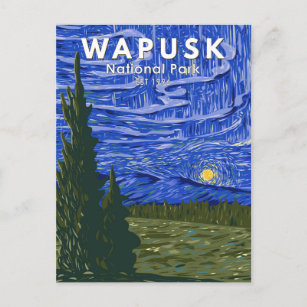 Carte Postale Parc national de Wapusk Vintage aurores boréales