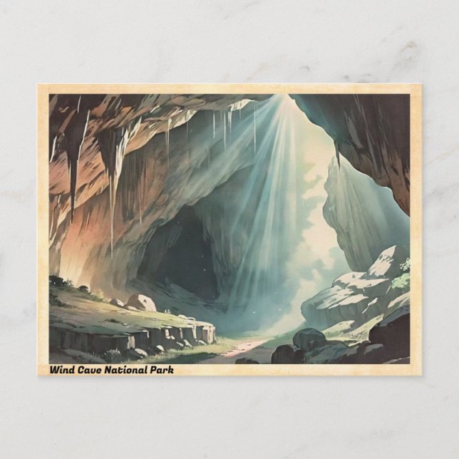 Carte Postale Parc national de Wind Cave Vintage (Devant)