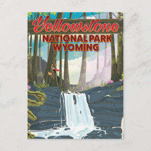 Carte Postale Parc national de Yellowstone, affiche de voyage du