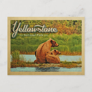 Carte Postale Parc national de Yellowstone Bears Vintage