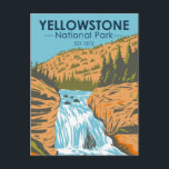 Carte Postale Parc national de Yellowstone Firehole Falls Vintag<br><div class="desc">Conception de vecteur de la forêt de Yellowstone. Le parc comprend des canyons spectaculaires,  des rivières alpines,  des forêts luxuriantes,  des sources chaudes et des geysers jaillissants,  dont le plus célèbre,  Old Faithful.</div>