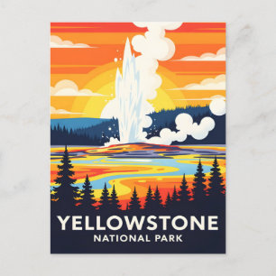 Carte Postale Parc national de Yellowstone – Geyser vibrant