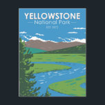 Carte Postale Parc national de Yellowstone Hayden Valley Vintage<br><div class="desc">Design vectoriel de la forêt de Yellowstone. Le parc comprend des canyons spectaculaires,  des rivières alpines,  des forêts luxuriantes,  des sources chaudes et des geysers qui brassent,  dont son plus célèbre,  Old Faithful.</div>
