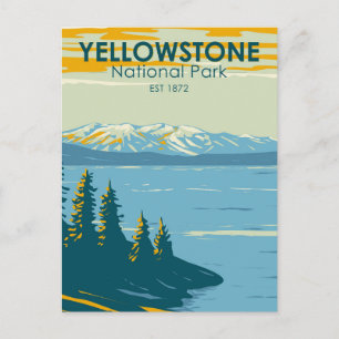 Carte Postale Parc national de Yellowstone Lac Yellowstone Vinta