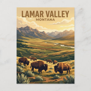 Carte Postale Parc national de Yellowstone Lamar Valley Montana