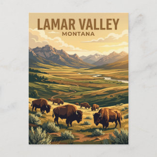 Carte Postale Parc national de Yellowstone Lamar Valley Montana