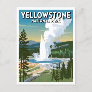 Carte Postale Parc national de Yellowstone vintage