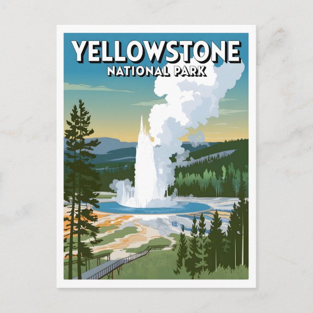 Carte Postale Parc national de Yellowstone vintage (Devant)