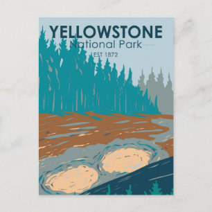 Carte Postale Parc national de Yellowstone Volcano de boue Vinta