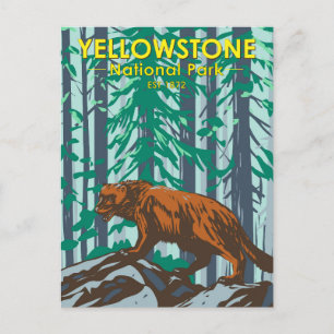 Carte Postale Parc national de Yellowstone Wolverine Vintage