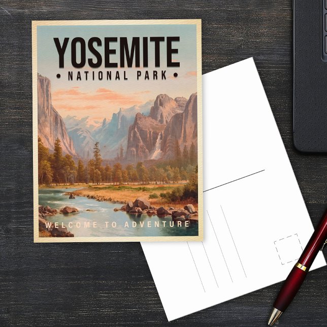 Carte Postale Parc national de Yosemite Californie Vintage année (Créateur téléchargé)