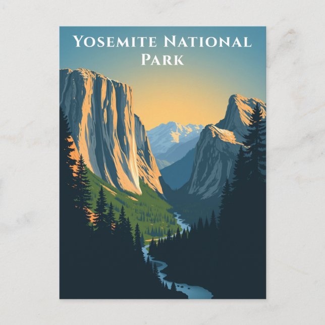 Carte Postale Parc national de Yosemite en Californie, paysage d (Devant)