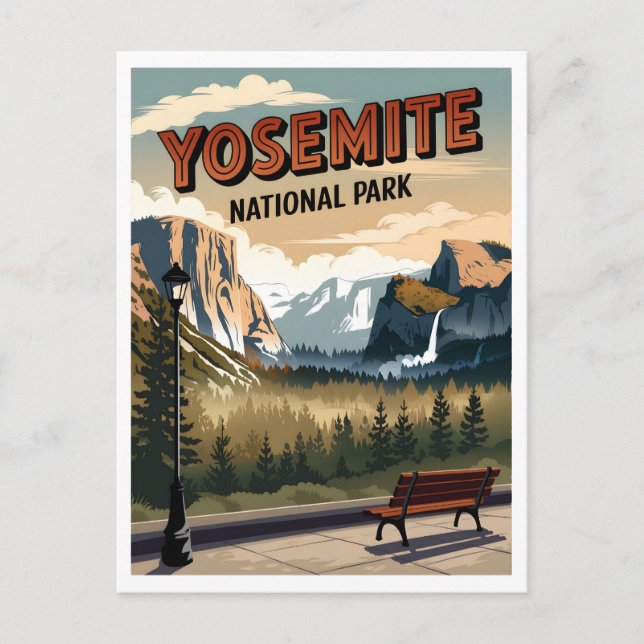 Carte Postale Parc national de Yosemite vintage (Devant)